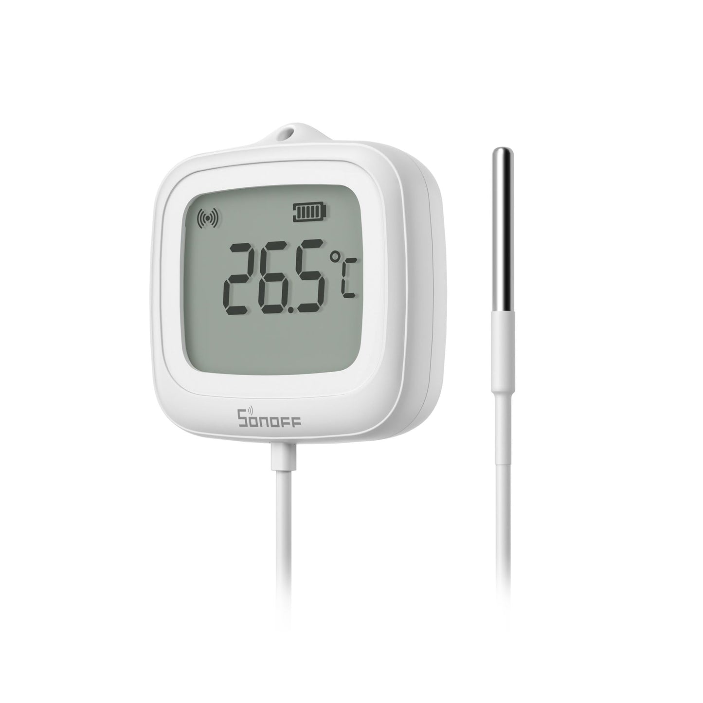 SONOFF SNZB-02LD Zigbee ūdensizturīgs temperatūras sensors ar 1,5 m nerūsējošā tērauda zondi, LCD displejs, -40~115°C diapazons, APP uzraudzība, magnētisks stiprinājums, saderīgs ar Zigbee Hub