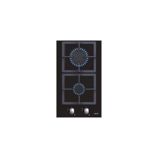 CATA SCI 3002 BK Gaskochfeld krāsa melna 2 gāzes degļi elektroniskā aizdedze čuguna grili gatavi dabasgāzei jauda 4kW platums 30 cm