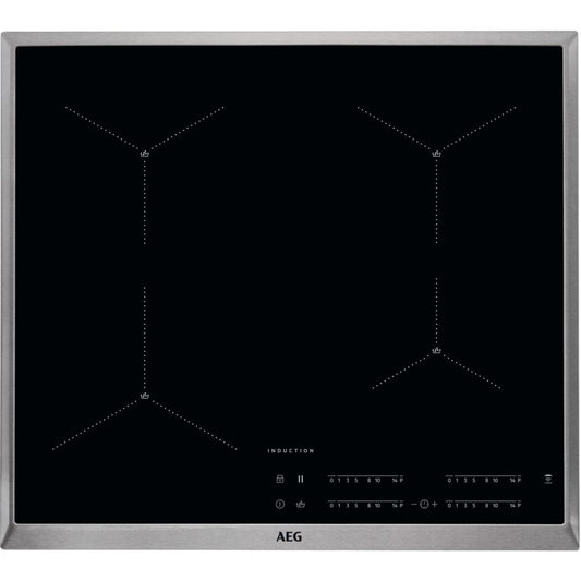 AEG IAE64411XB Autonomā plīts virsma / Indukcija / 7000. sērija ar SenseBoil® / Hob²Hood / Slīdņa vadība / 60 cm / Nerūsējošā tērauda rāmis / 4 vārīšanas zonas / Jaudas funkcija / Bērnu drošība