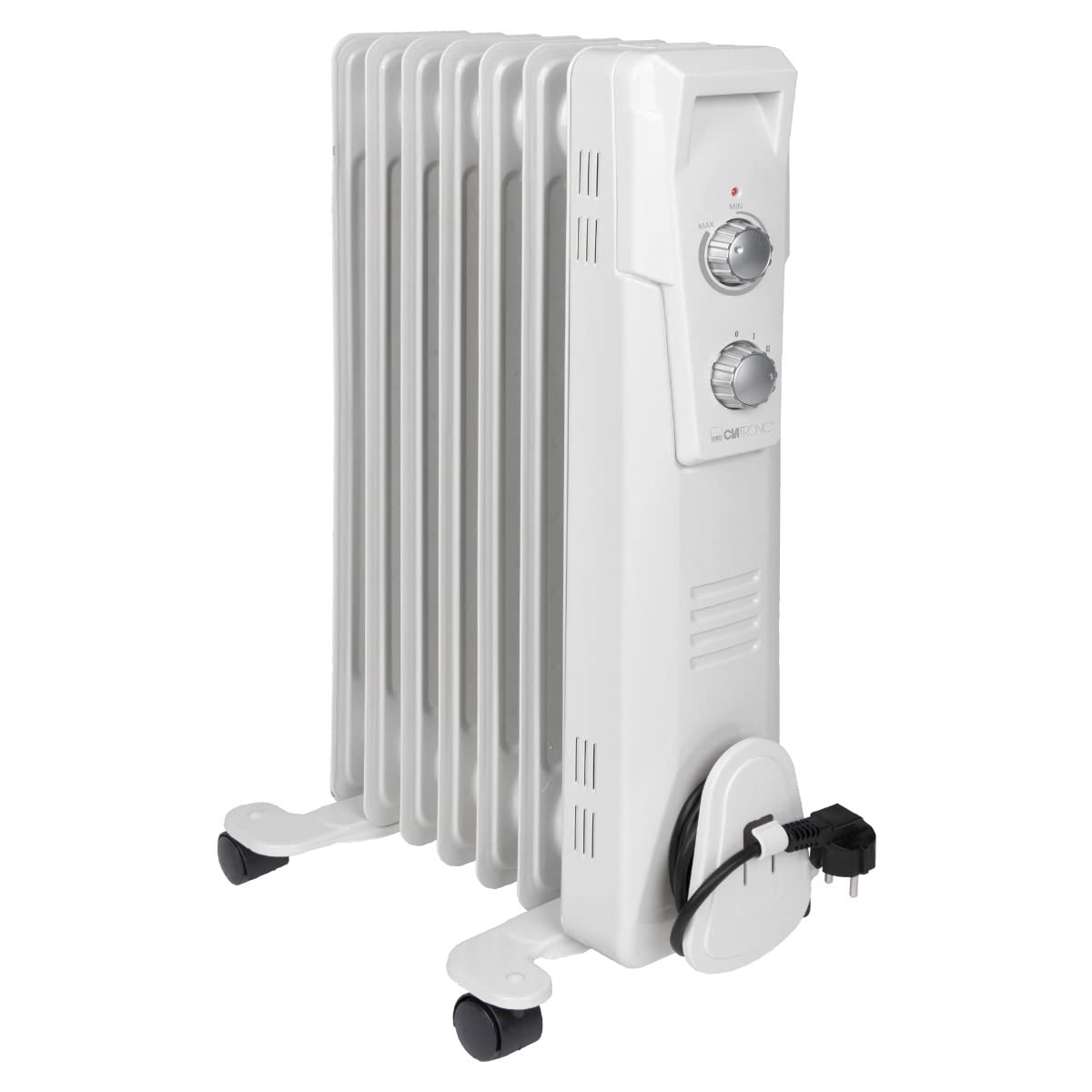 Eļļas radiators Clatronic® RA 3735 | efektīva mobilā apkure | elektriskais sildītājs ar 7 ribām | 3 jaudas līmeņi | plāns radiators | līdz 30qm | 1500 Watt