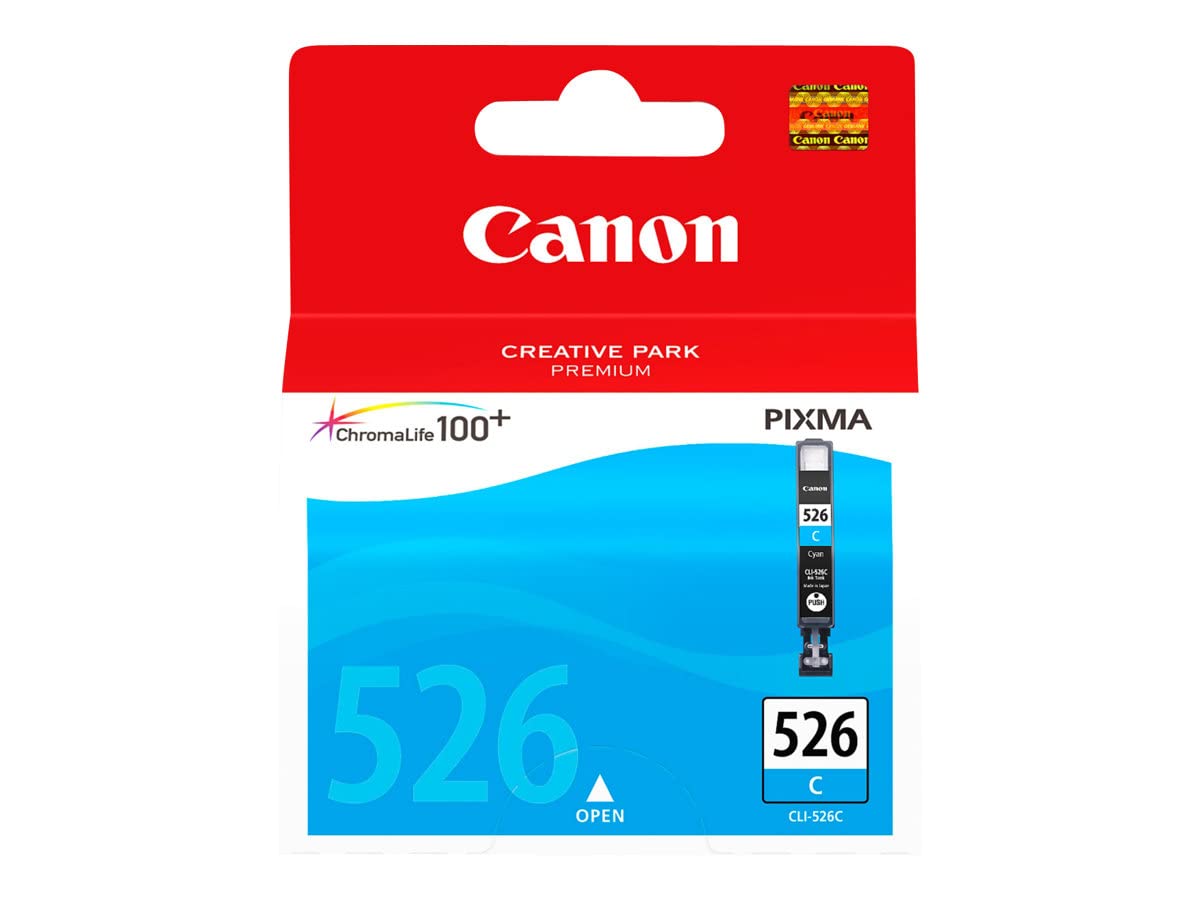 Canon oriģināltinte CLI-526 C - standarta izmērs, ciāna, pārstrādājams iepakojums, augstas kvalitātes drukāšanai.