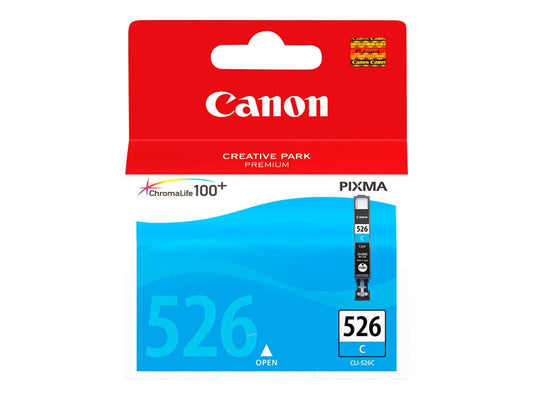 Canon oriģināltinte CLI-526 C - standarta izmērs, ciāna, pārstrādājams iepakojums, augstas kvalitātes drukāšanai.