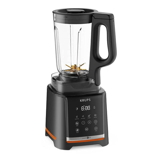 Krups InfinyMix - 1.75L stationary mixer, plastic, black metallic satin finish, powerful blending performance.