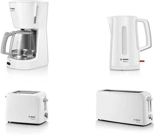 Bosch CompactClass TWK3A011 - ātra uzsildīšana, ūdens līmeņa indikators, pārkaršanas aizsardzība, 1,7 L, 2400 W, balts