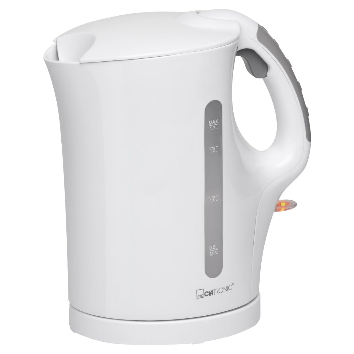 Clatronic® tējkanna - 1.7L, automātiska un manuāla izslēgšana, izņemams kaļķa filtrs, 2200 vati, balta, WK 3445