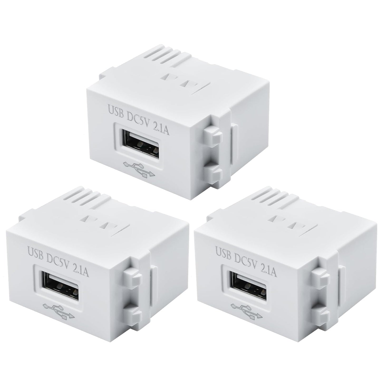 USB barošanas modulis 5V 2,1A, 3 gab., iebūvējams barošanas bloks 230V