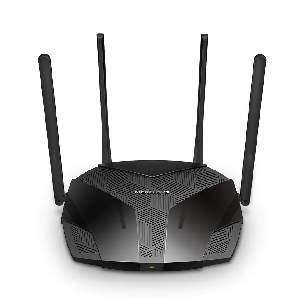 Mercusys MR3000X Wi-Fi 6 WLAN maršrutētājs, divjoslu AX3000, 4 Gigabit porti, WPA3, 160MHz, OpenVPN/PPTP/L2TP/IPSec, bērnu aizsardzība, viesu tīkls, bez DSL funkcijas