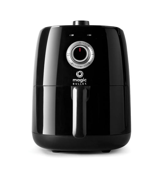 Magic Bullet karstā gaisa fritieris - 2,5L, 80°-200°C, 1300W, kompakts, melns, bez liekā eļļas.