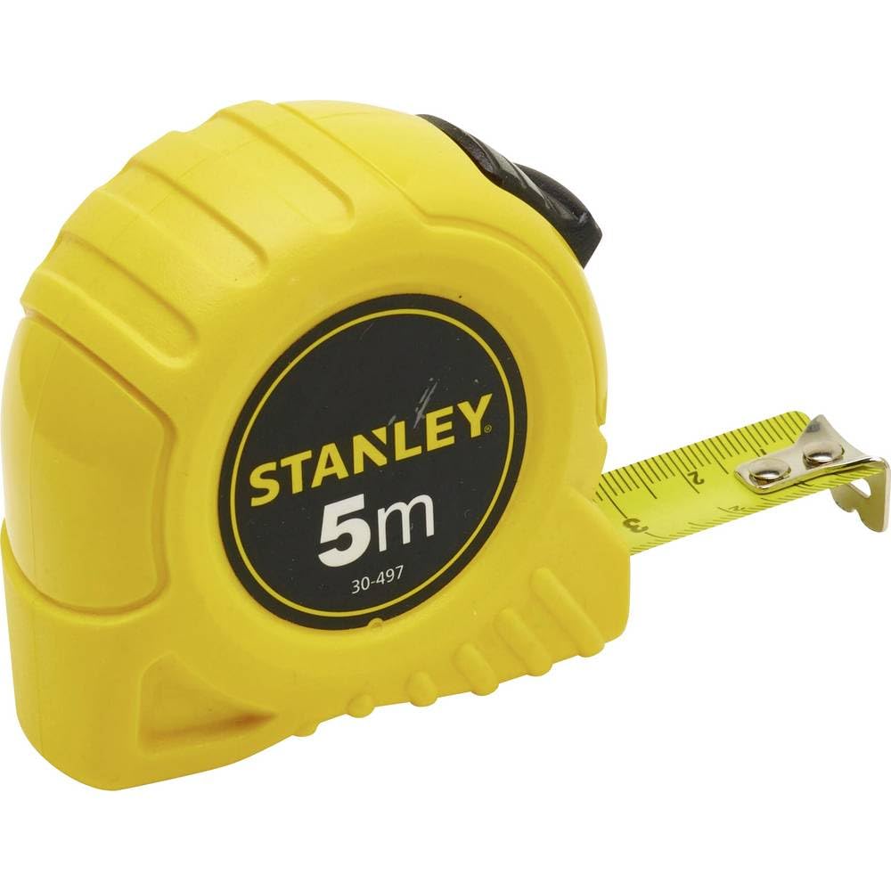 Mērlente Stanley, 5 m, īpaši izturīga izliekta lente, polimēra aizsargpārklājums, trīskārt kniedēts gala āķis, 1-30-497