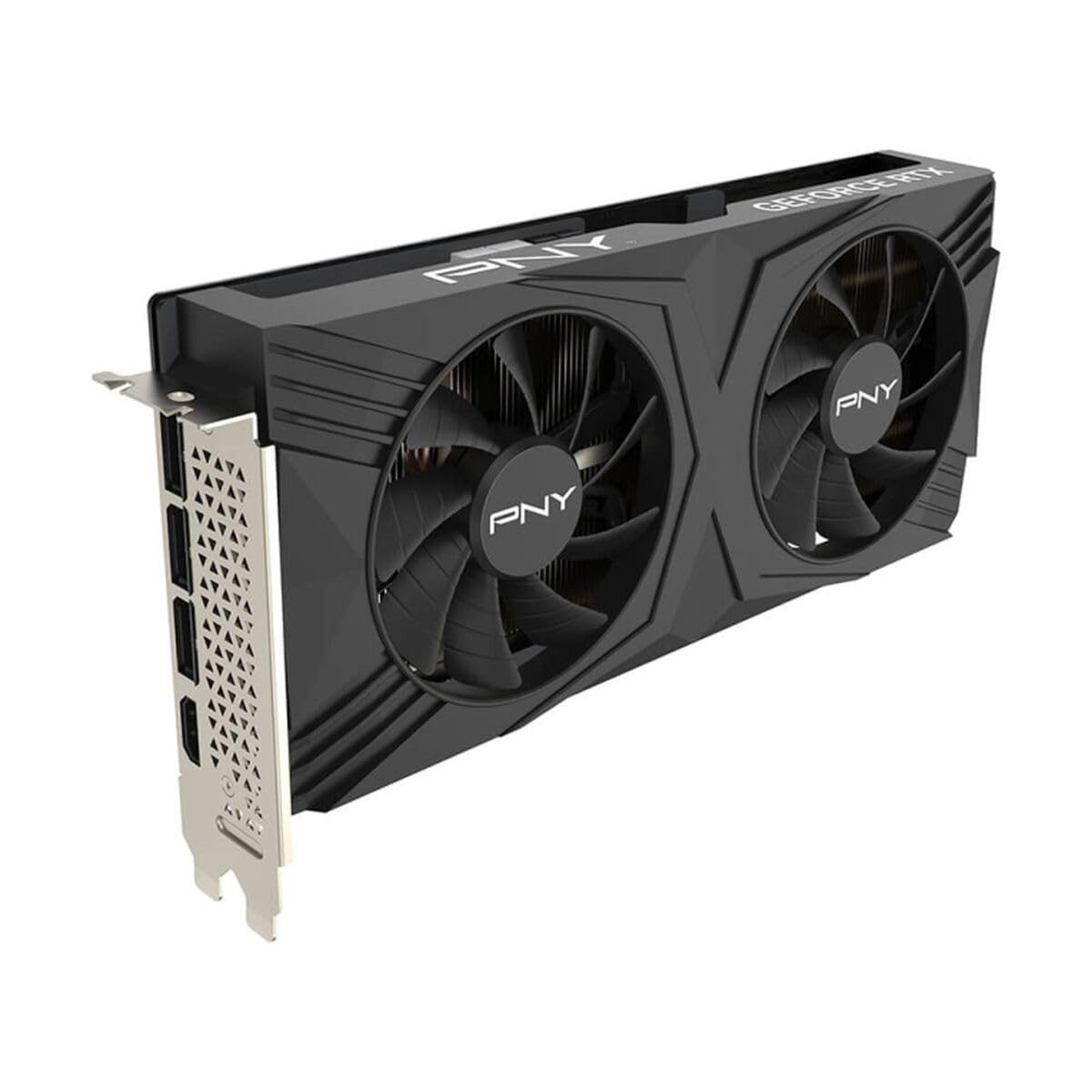 PNY grafiskā karte VCG4070S12DFXPB1-O RTX 4070 Super - 12 GB GDDR6X, optimizēta spēļu veiktspējai.
