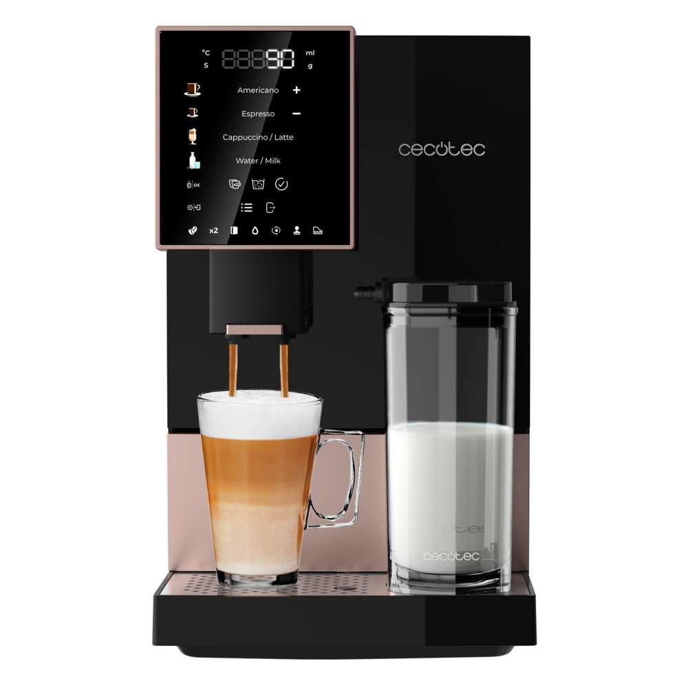 Cecotec Cremmaet Compactccino Black Rose - 19 bars, milk tank, thermoblock system, 5 grinding levels, 150g coffee storage