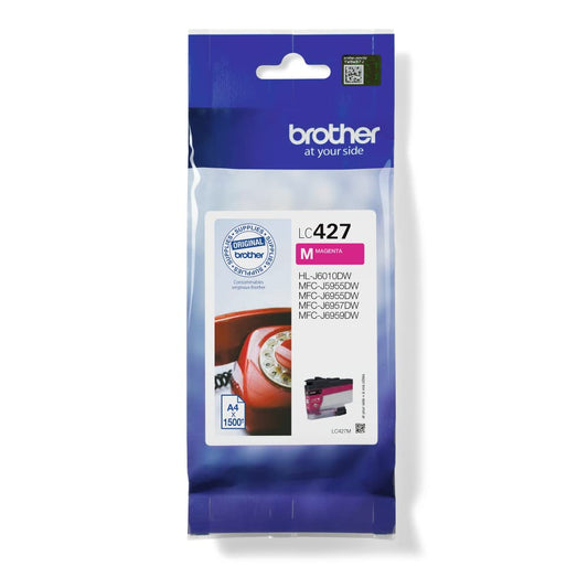 Brother LC-427M Magenta Ink Cartridge - 1,500 pages, compatible with MFC-J5955DW, MFC-J6955DW, MFC-J6957DW, HL-J6010DW.