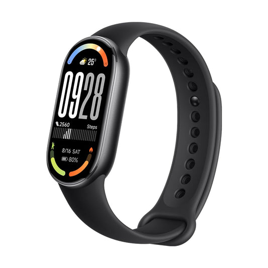 Xiaomi Smart Band 10 viedpulkstenis, fitnesa aproce, 1,72" AMOLED displejs, 21 dienas akumulators, 5ATM ūdensizturība, SPO₂ un sirdsdarbības mērīšana, miega uzraudzība, 150+ sporta režīmi, melns
