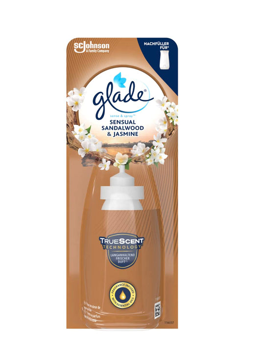 Glade Sense & Spray uzpilde, telpu aromāts, Sandalwood & Jasmine, 1 gab.