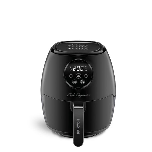 PRIXTON Cook Organics – Bez eļļas karstā gaisa fritieris 3,5L, LED skārienekrāns, 1300W, 10 programmas, melns
