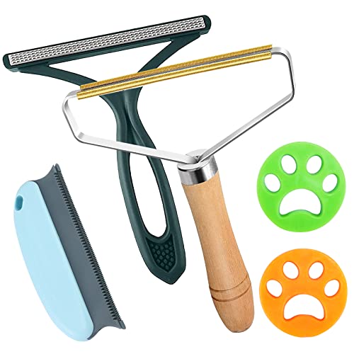 2Pack vilnas noņēmējs dzīvnieku matu noņemšanai, burvju pēdas pret matu vilnas birste, 2PCS dzīvnieku matu noņēmējs, lai noņemtu vilnas - adītas jakas, dzīvnieku putekļu noņemšana no paklājiem un mēbelēm