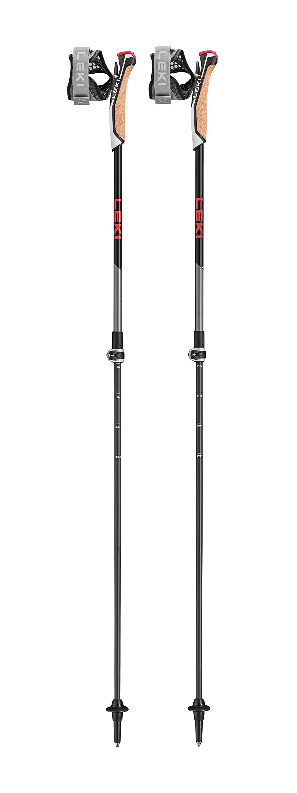 Nordiskās iešanas nūjas Leki Instructor Lite 100-125cm dark anthracite-silvergray-bright red