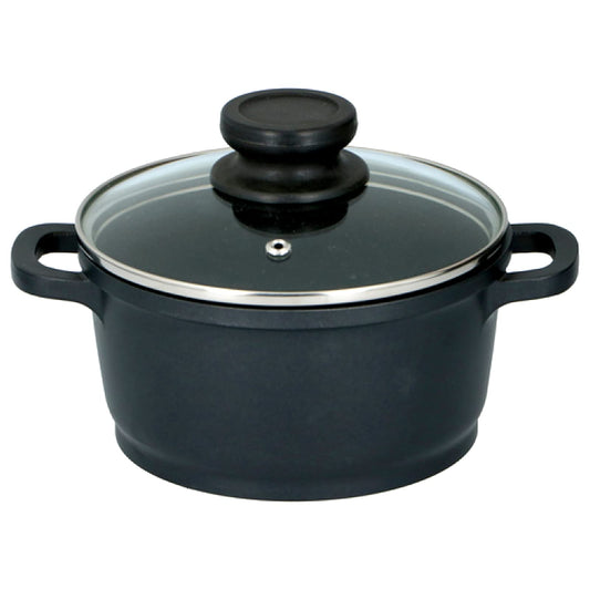 Alpina katliņš – Ø16 cm, 1,3 l, melns, ar vāku, piemērots visiem siltuma avotiem, trauku mazgājamā mašīnā mazgājams.