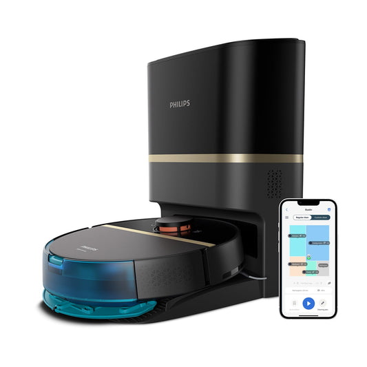 Philips Homerun 7000 putekļu un mazgāšanas robots - 5000 Pa sūkšanas jauda, 360° LiDAR, 180 min darbības laiks, melns