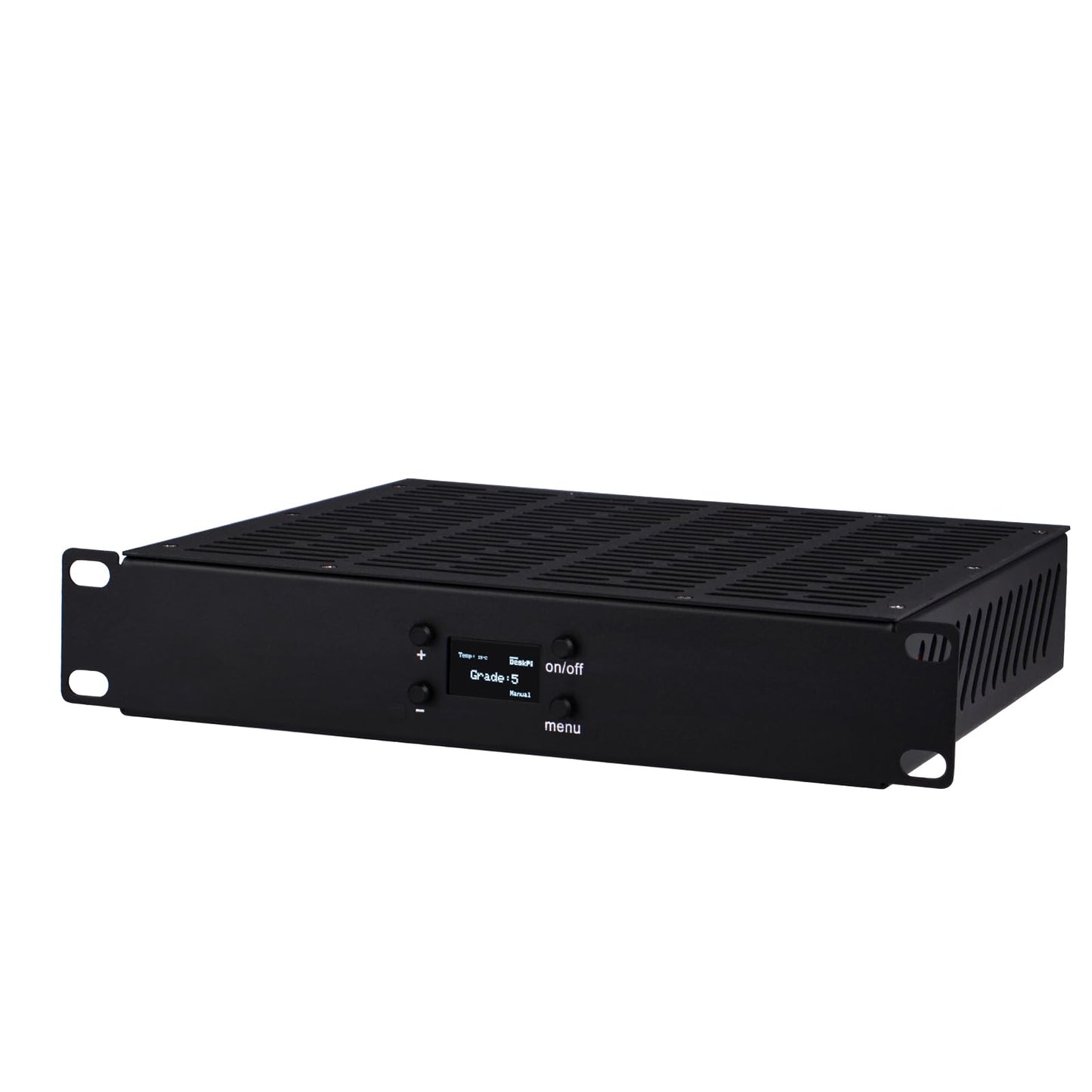 10 collu 1U servera plaukta dzesēšanas ventilatoru plaukts, GeeekPi ar OLED displeju, 4 x 80 mm aktīvie ventilatori 10 collu mini serveru plauktam, saderīgs ar DeskPi RackMate T0/T1/T2/T0 Plus/T1 Plus/TL1