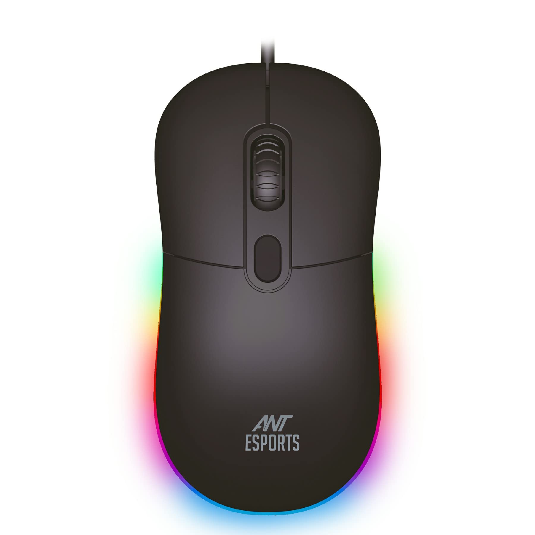 Ant Esports GM40 RGB Gaming Mouse - Minimalist design, 2400 DPI optical sensor, ergonomic turtle shell back, subtle RGB lighting