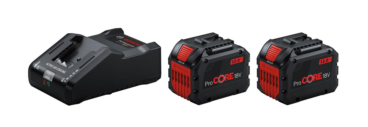 Bosch Professional 18V sistēmas sākuma komplekts - 2x ProCORE18V 12.0Ah akumulatori un ātrais lādētājs GAL 18V-160