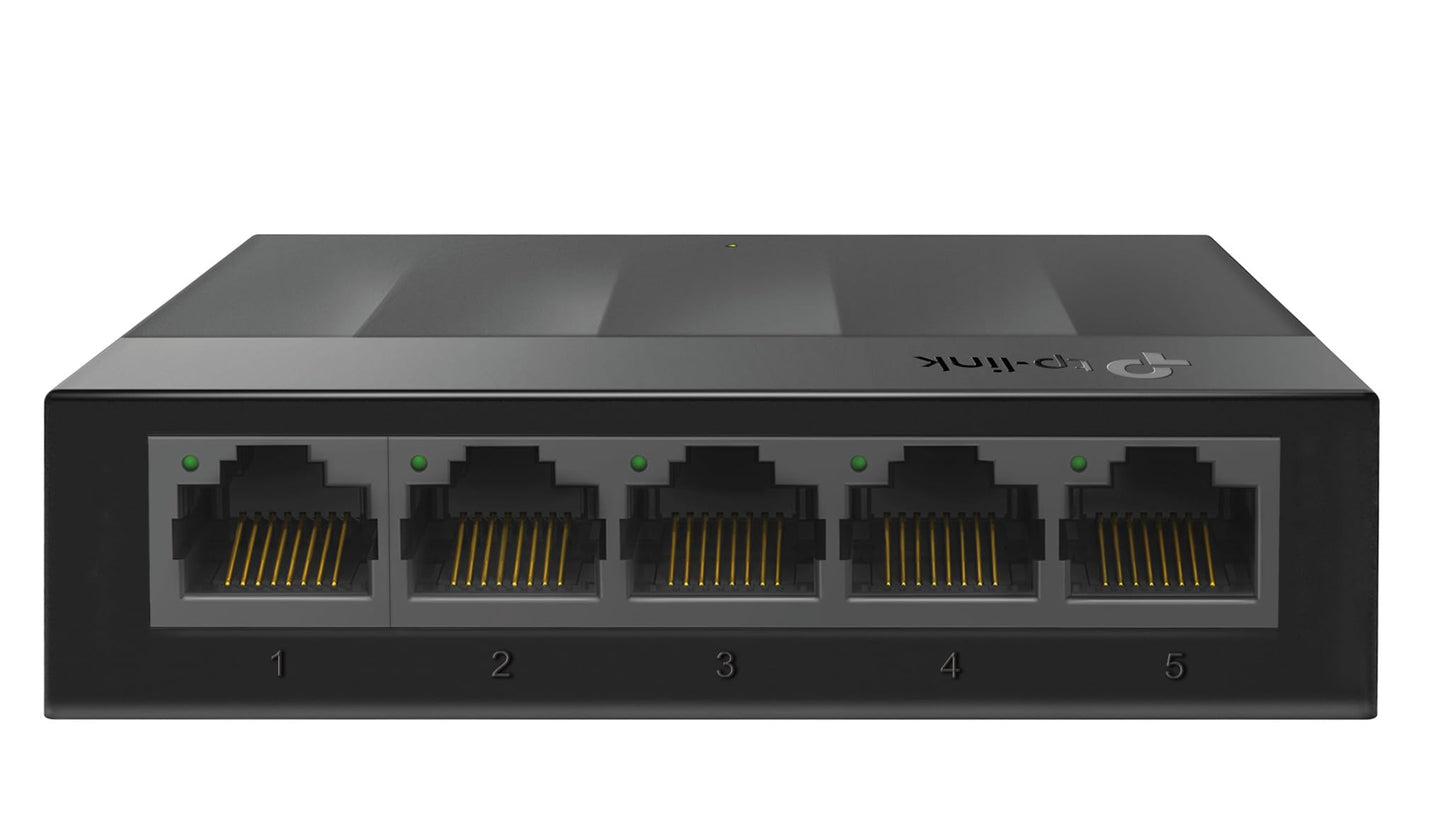 Tīkla slēdzis TP-Link LS1005G, 5 porti, gigabitu RJ45, Plug and Play, energoefektīvs, melns