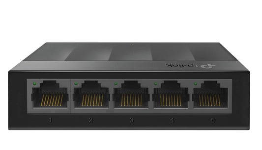 Tīkla slēdzis TP-Link LS1005G, 5 porti, gigabitu RJ45, Plug and Play, energoefektīvs, melns