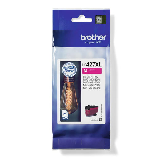Brother LC-427XLM Magenta Ink Cartridge - 5,000 pages, compatible with MFC-J5955DW, MFC-J6955DW, MFC-J6957DW, HL-J6010DW.