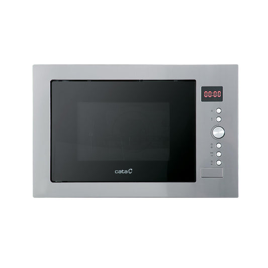 CATA MC 32 DC mikroviļņu krāsns nerūsējošā tērauda pretpirkstu nospiedumu iebūvējamais modelis 900 W ar 5 jaudas līmeņiem un 1100 W grilu taimeris līdz 95 minūtēm mikroviļņu jauda 32L