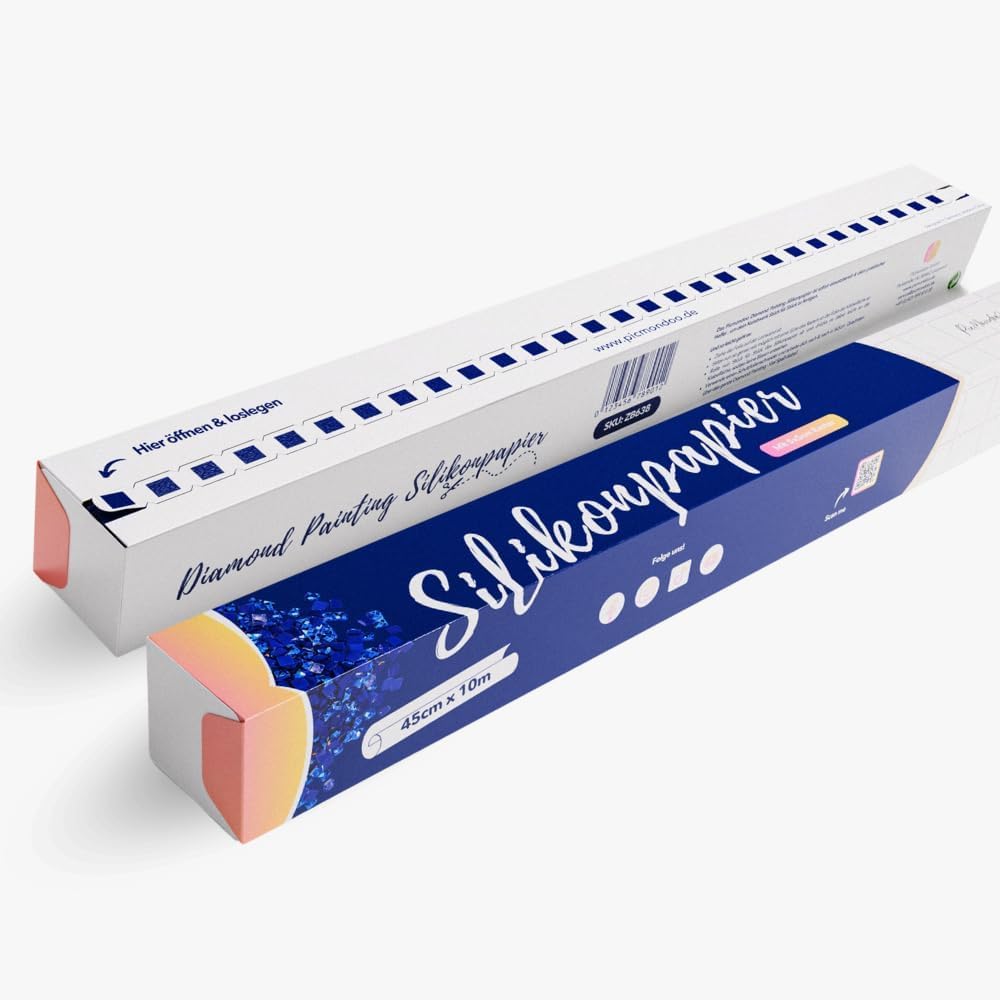 Dimanta mozaīkas silikona papīra rullis Picmondoo – 45cm x 10m, 5x5cm režģis