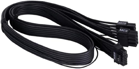 SilverStone SST-PP14-EPS75 - 2 x EPS-8-Pin to 12+4-Pin 12VHPWR PCIe Gen5 power cable for GPUs