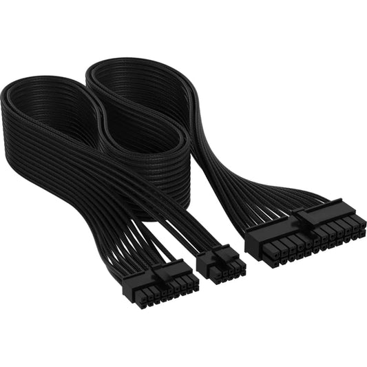 Corsair Premium 5th Gen ATX 24-Pin PSU Cable - Black, durable, flexible design for optimal power delivery.