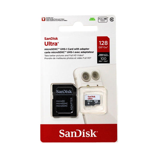 SanDisk Ultra microSD zibatmiņa 128GB MicroSDXC UHS-I klase 10