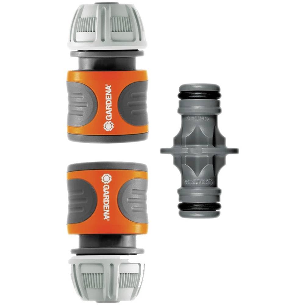 Dārza šļūtenes savienojuma komplekts Gardena 18283-20, 13 mm (1/2 Zoll) un 15 mm (5/8 Zoll) šļūtenēm, izturīgs pret augstu ūdens spiedienu, viegla montāža