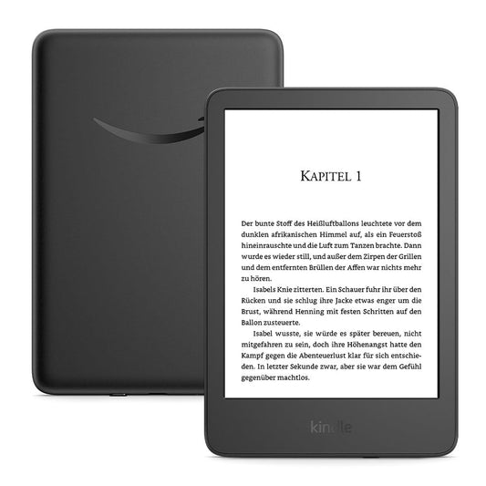 E-grāmatu lasītājs, ātrāku lapu pāršķiršanu un pielāgojamu priekšgaismu, 16 GB, bez reklāmām, melns