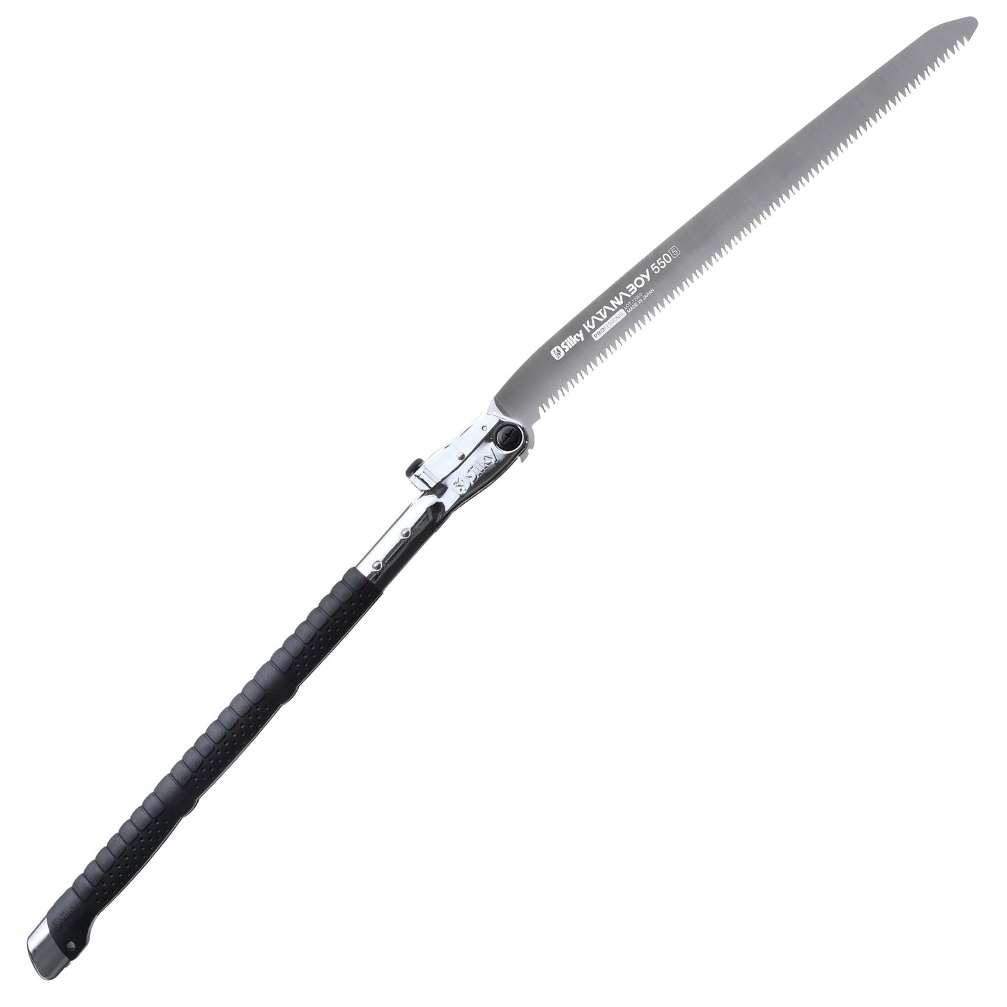 Saliekamais zāģis Silky Katanaboy 550 mm – rupjš 5 ZpZ Japānas vilkšanas zāģis + pārnēsāšanas soma, 55 cm asmens, droši salokās, zāģē 25 cm stumbrus, klusa alternatīva motorzāģim takām, malkai, bushcraft, survival