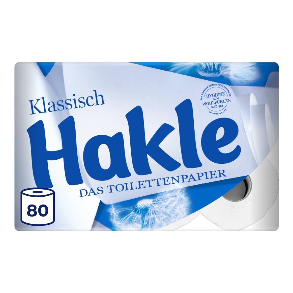Klasiskais tualetes papīrs Hakle, 80 ruļļi, 3 kārtas