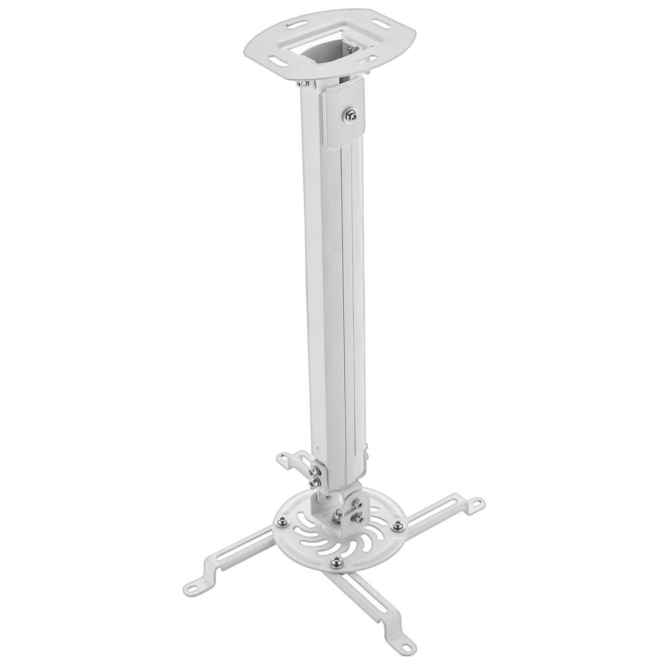 Griestu stiprinājums projektoram deleyCON universāls, 13,5Kg, balts, 545-900 mm, 360° grozāms, ±15° slīps