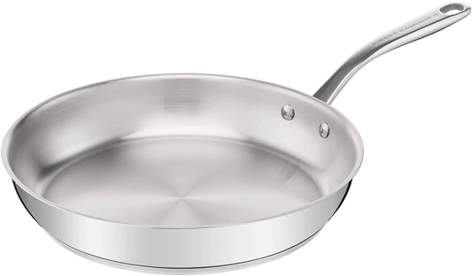 Tefal Pierre Gagnaire 24 cm nerūsējošā tērauda panna - siltuma sadale, kniedēts rokturis, izturīgs, elegants, piemērots visām plītīm.