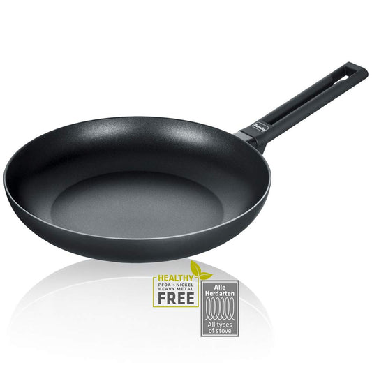 Berndes 011317 28cm Induction Pan - Non-stick aluminum, suitable for all stove types, including induction, black finish.
