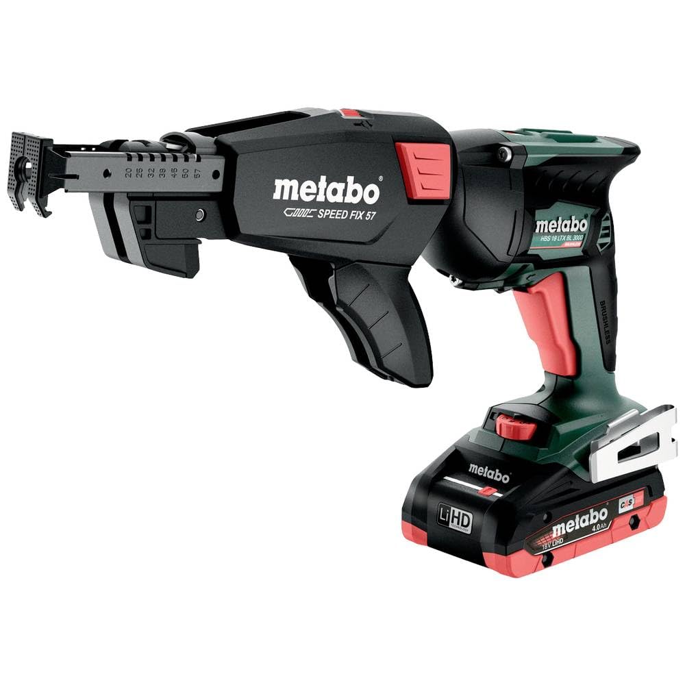 Metabo HBS 18 LTX BL 3000 - 18V cordless wood screwdriver with 2 batteries and charger in metaBOX.