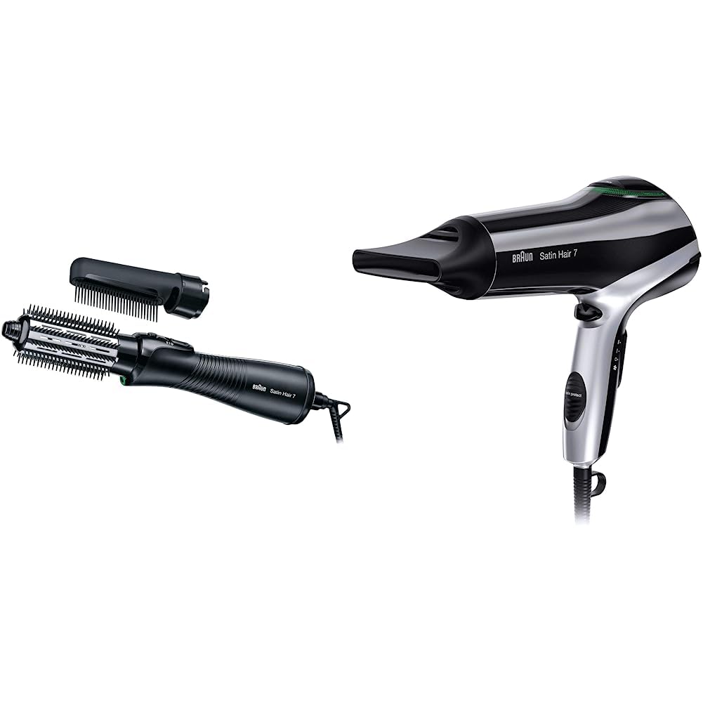 Braun Satin Hair 7 siltā gaisa lokšķēres ar IONTEC tehnoloģiju un Satin Hair 7 matu fēns, profesionāls fēns ar IonTec un Satin Protect tehnoloģiju, HD710, melns