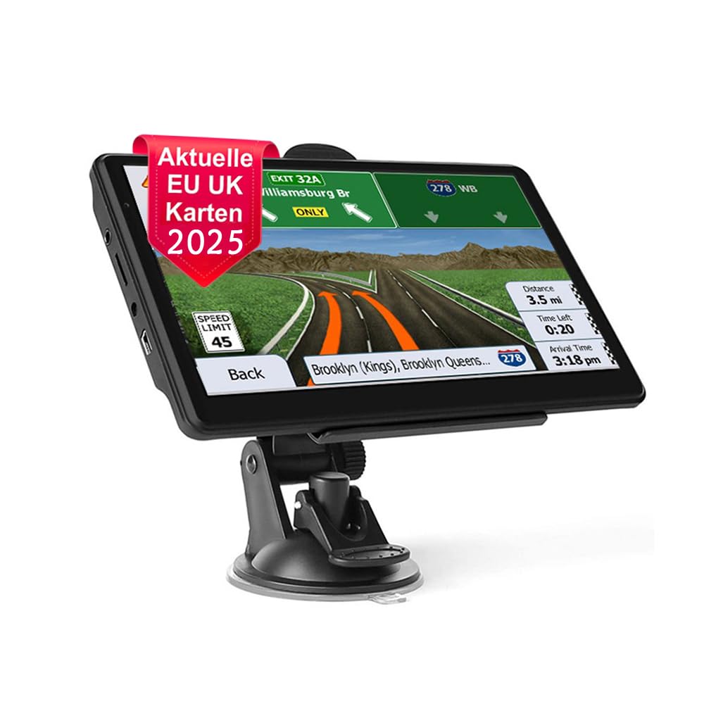 GPS navigators automašīnai NEWFUN 5 collas, kravas auto navigācija, 2025. gada Eiropas kartes, bezmaksas atjauninājumi, POI, ātruma brīdinājumi un balss vadība