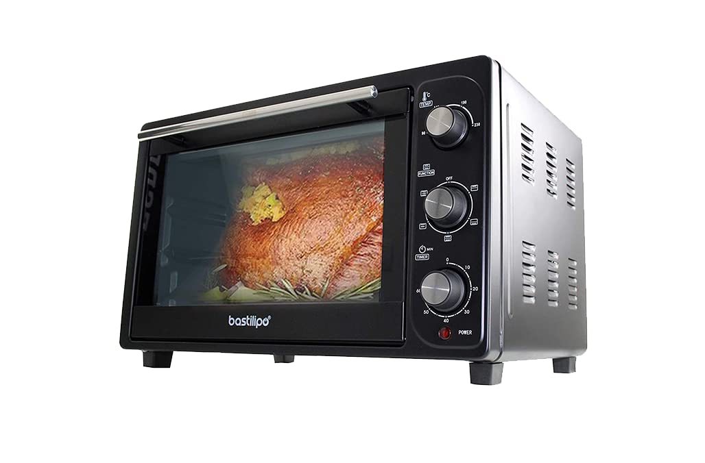 Bastilipo 67340 Verona Black galda krāsns, 32 l, 1500 W, ar 4 pozīcijām, taimeri, melna, 500, nerūsējošais tērauds, 32 litri