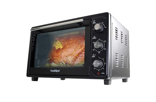 Bastilipo 67340 Verona Black galda krāsns, 32 l, 1500 W, ar 4 pozīcijām, taimeri, melna, 500, nerūsējošais tērauds, 32 litri