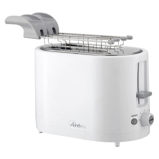 ARDES - ARTOAST01 TOSTO SLEEK PLUS tosteris ar tosta knaiblēm pildītiem tosteriem - 2 taimeri 7 tosteriem - tosteris ar 4 papildu šķēlēm + noņemamu drupatu atvilktni un kabeļa uzglabāšanu