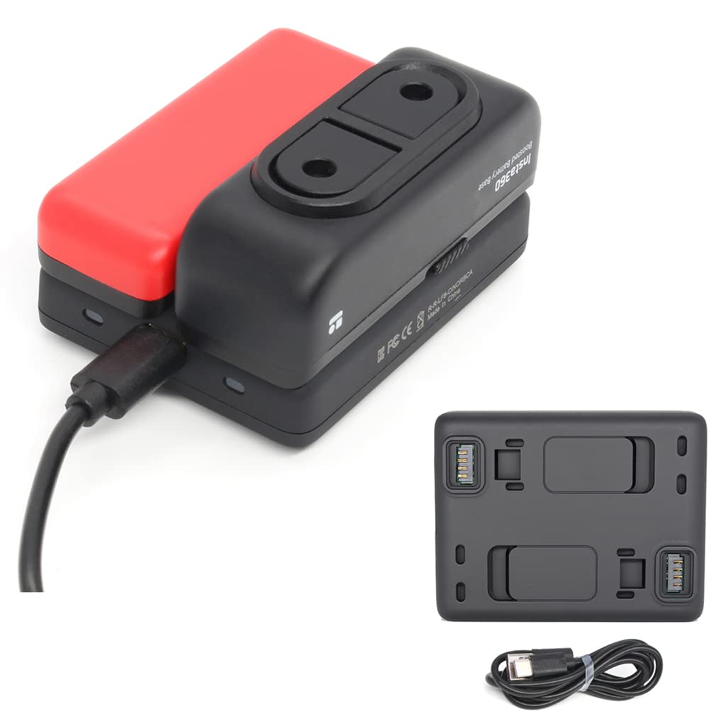 Taoric Duale lādētājs - uzlādes stacija akumulatora adapteris ar papildu datu kabeli Insta360 ONE RS/ONE R