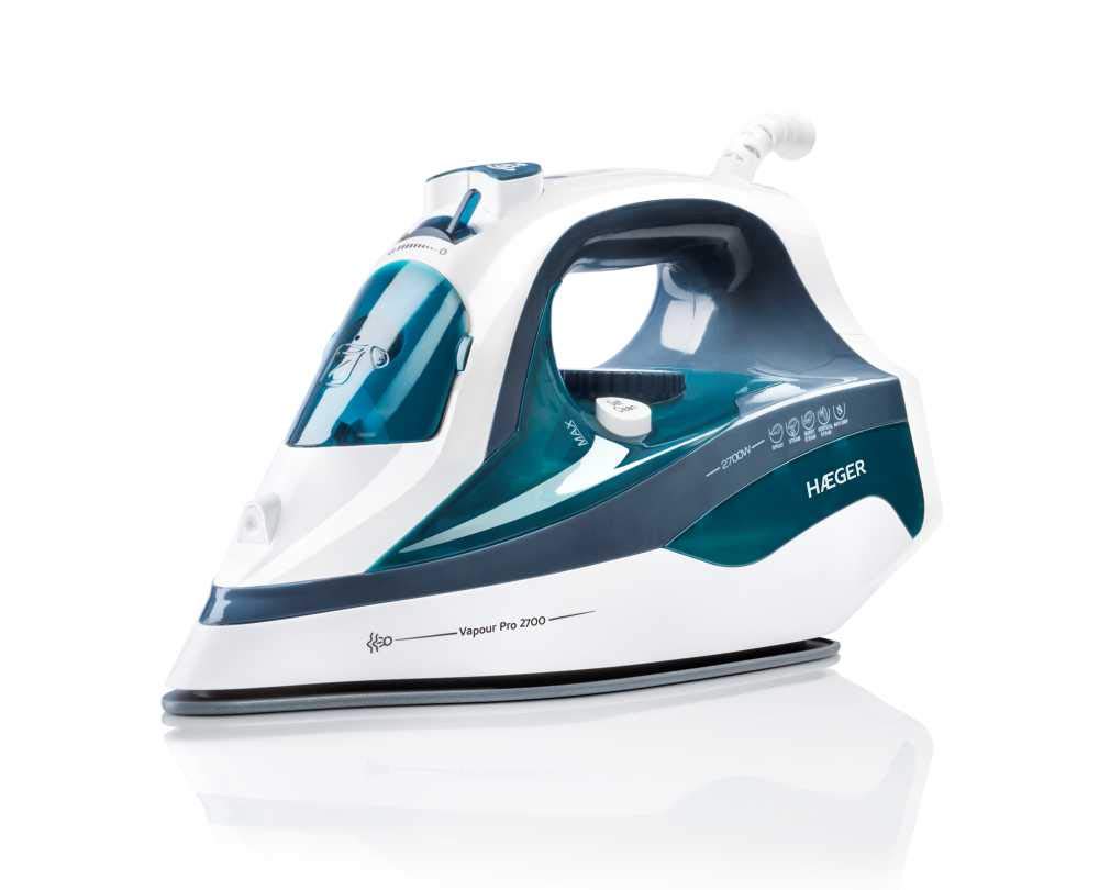 HAEGER VAPOUR PRO 2700 Steam Iron - 2700W, ceramic soleplate, anti-calc system, self-cleaning, vertical steam control - 45g