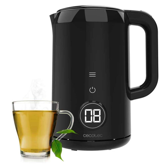Cecotec Thermosense 600 Touch Neo - 1.7L electric kettle, touchscreen, 2200W, stainless steel, 7 temperature levels, black
